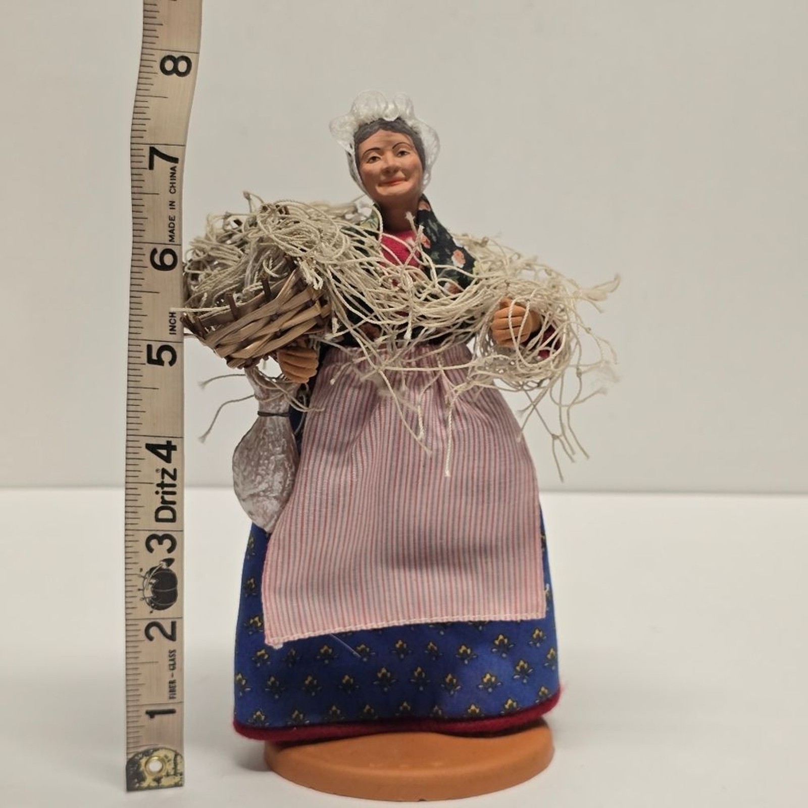 Santon De Provence by Claude Carbonel French Terracotta Figurine Fisherwoman