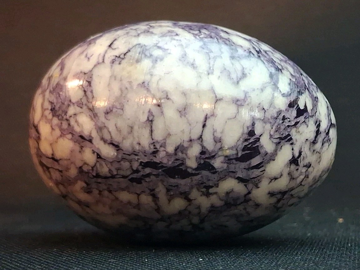 3 Vintage Italian Alabaster Eggs Purple, Blue, Pale Yellow