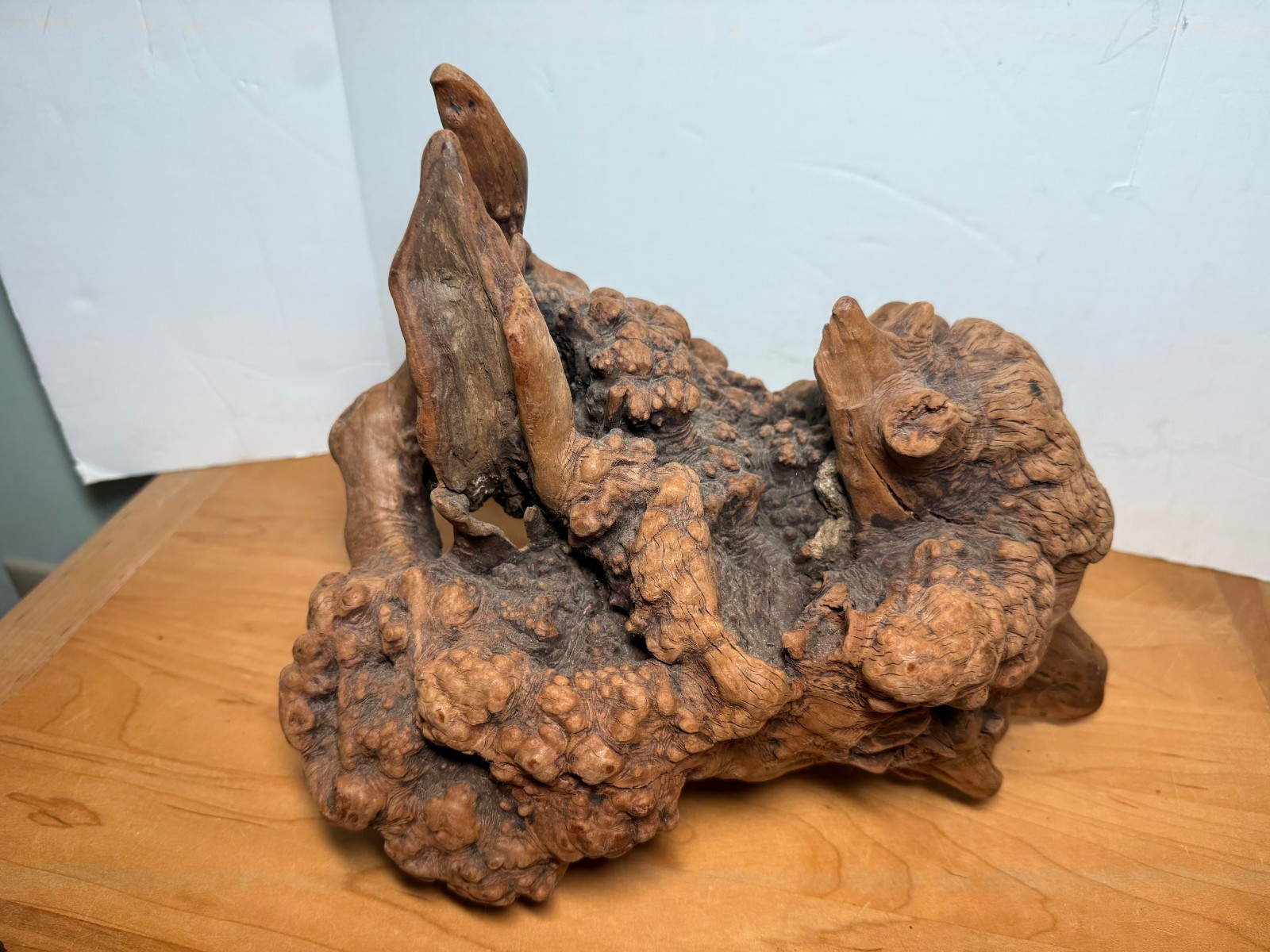 Vintage Abstract Root Burl Wooden Sculpture / Base 12 x 8.5 x 10 Inches NICE!