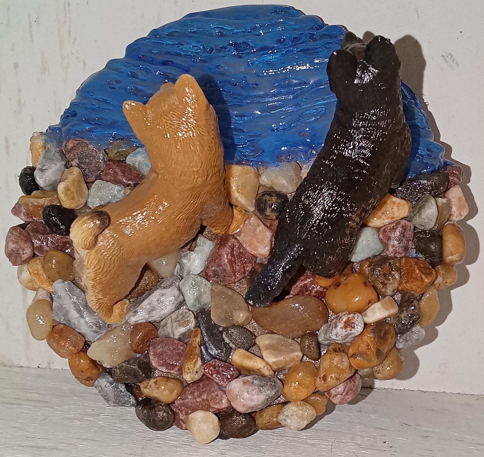 Puppies In A Lake Themed Diorama Handmade