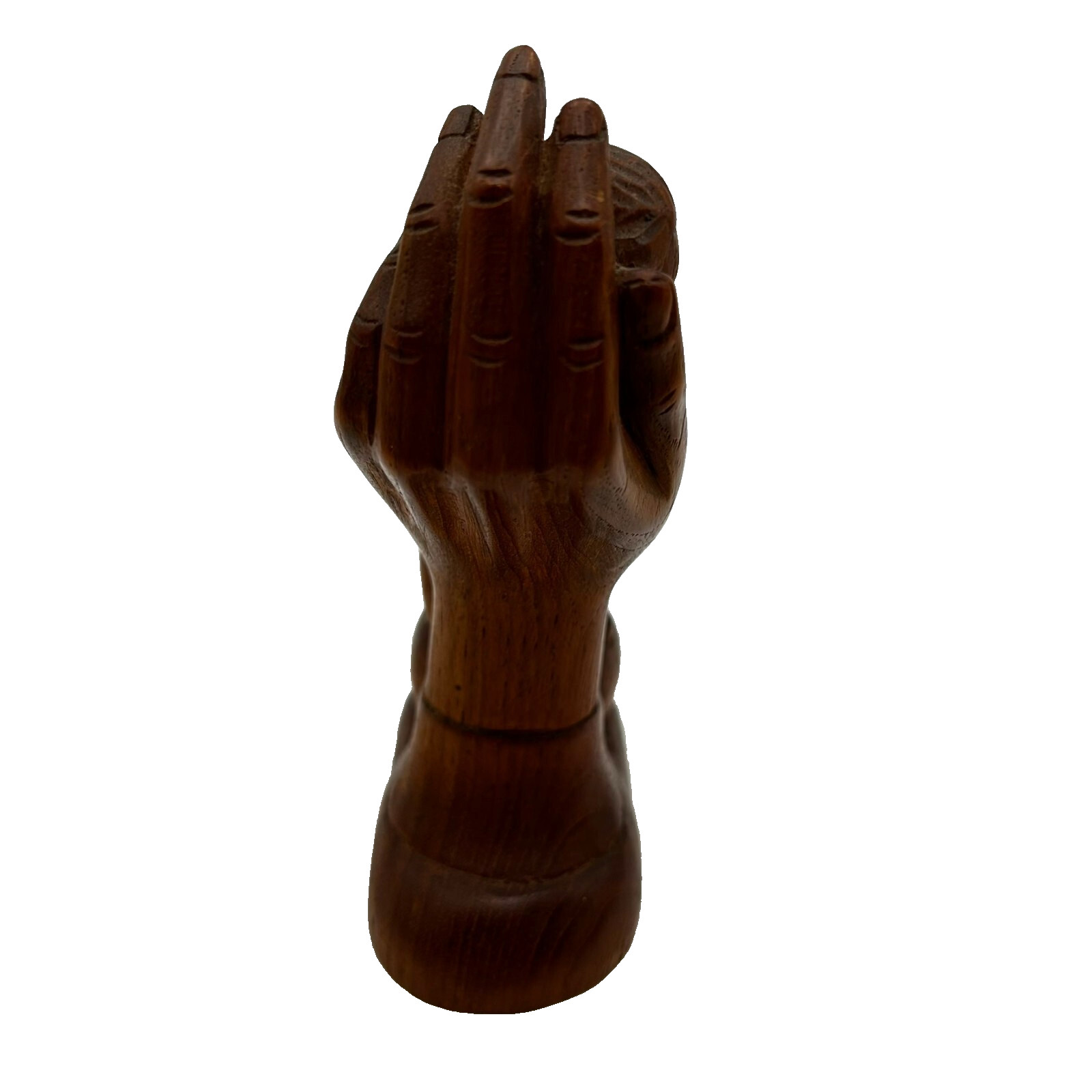 IN HIS HAND Carved Wood Figurine In the Hands Of God Artist Signed