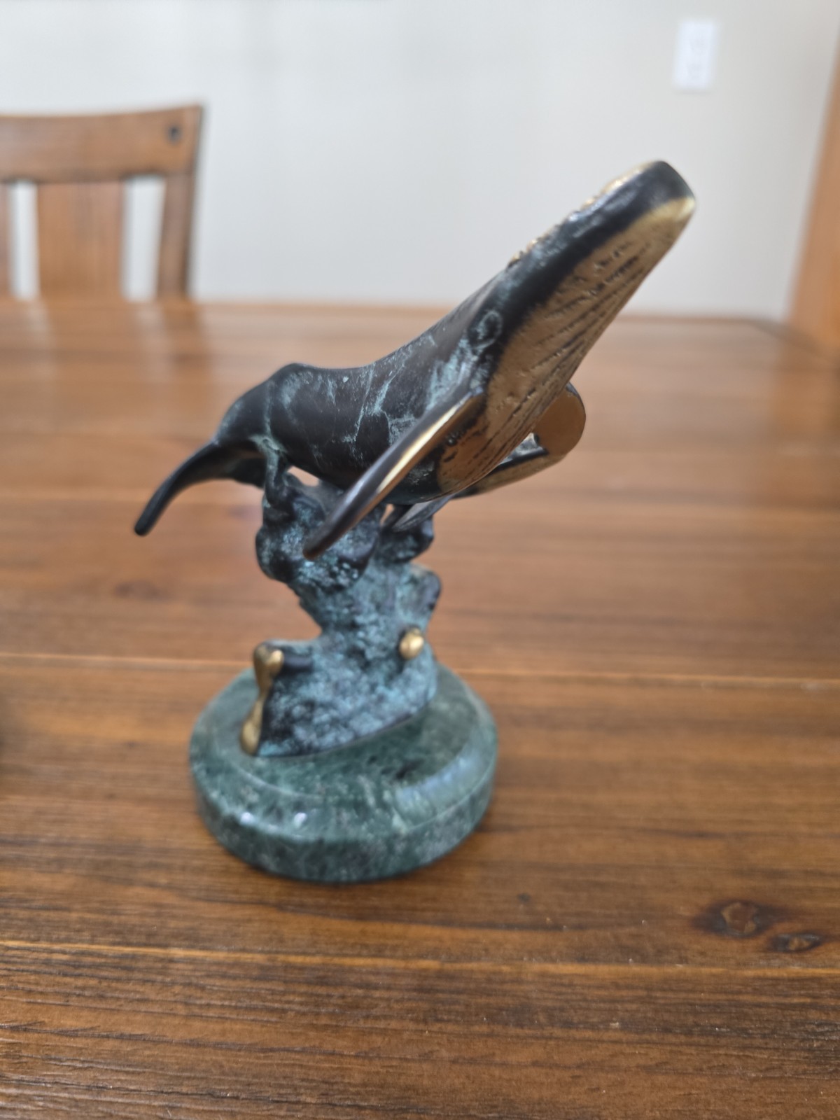 2 SPI Gallery Humpback Whale Figurine Mama & Baby Calf Patina Brass Ocean