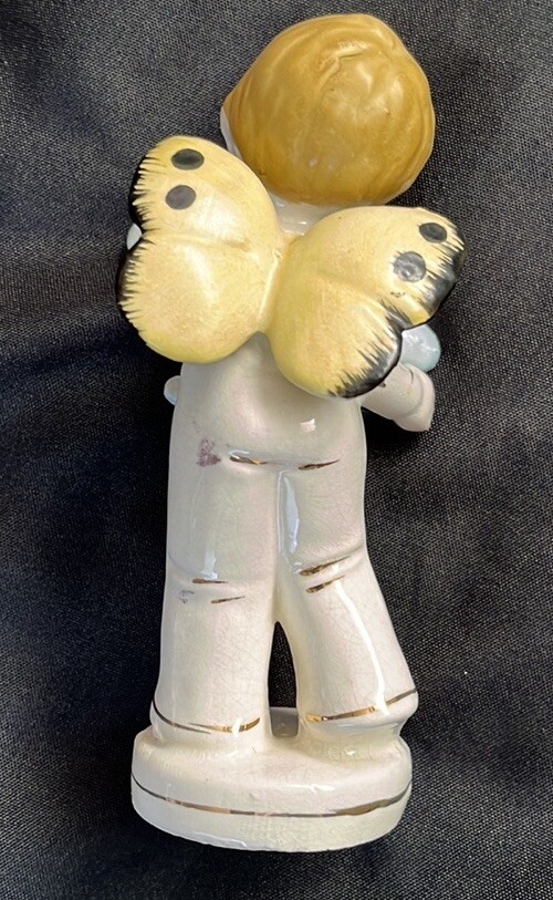 Vtg 50s/60s NAPCO(?) Boy Angel W/BUTTERFLY WINGS~Holding Toy Airplane~RARE