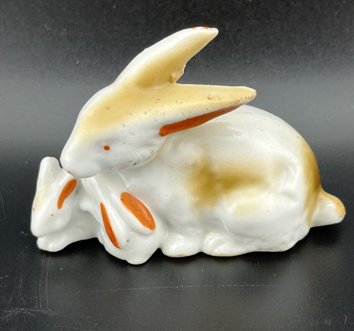 Vintage Miniature Bunny and Babies Porcelain Japan