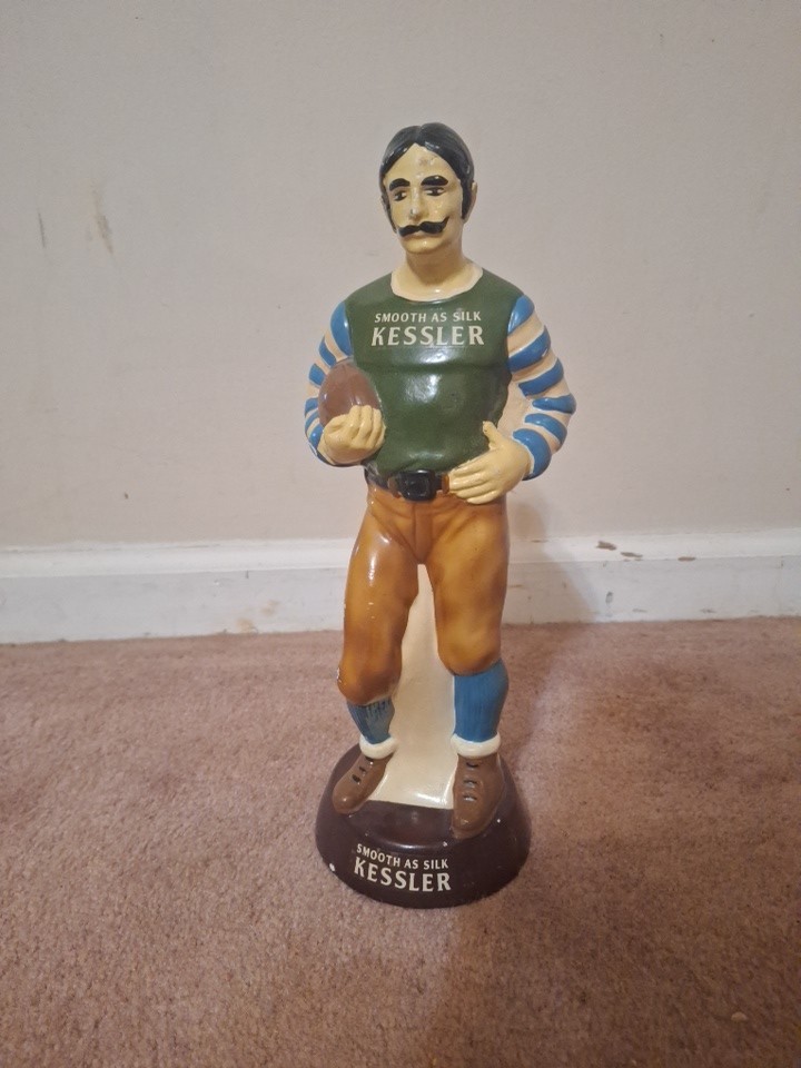 Kessler Whiskey Football Player Advertising Figurine – Smooth as Silk – Vintage