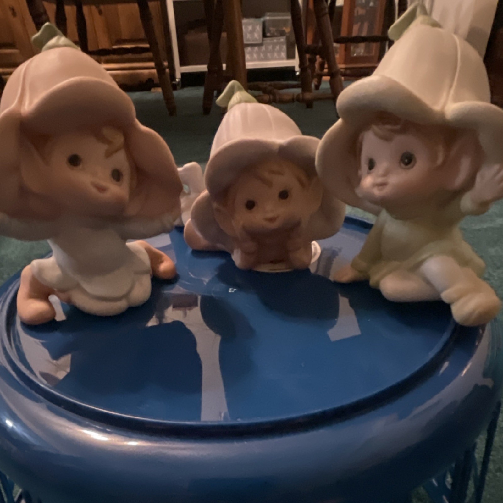 Ceramic Figurine Multicolor Painted Children Fantasy Adults Unboxed 3 Pack