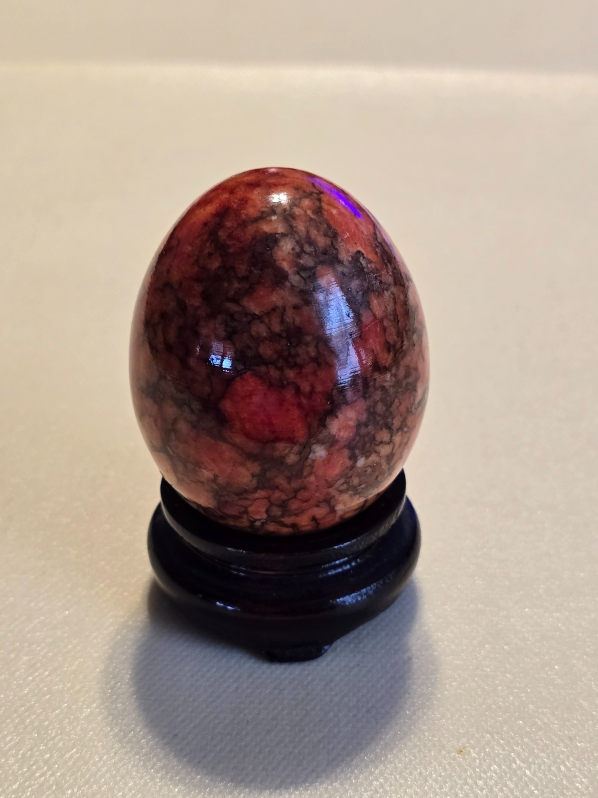 Alabaster Marbleized Collectible Egg Ester Decor w/ Stand