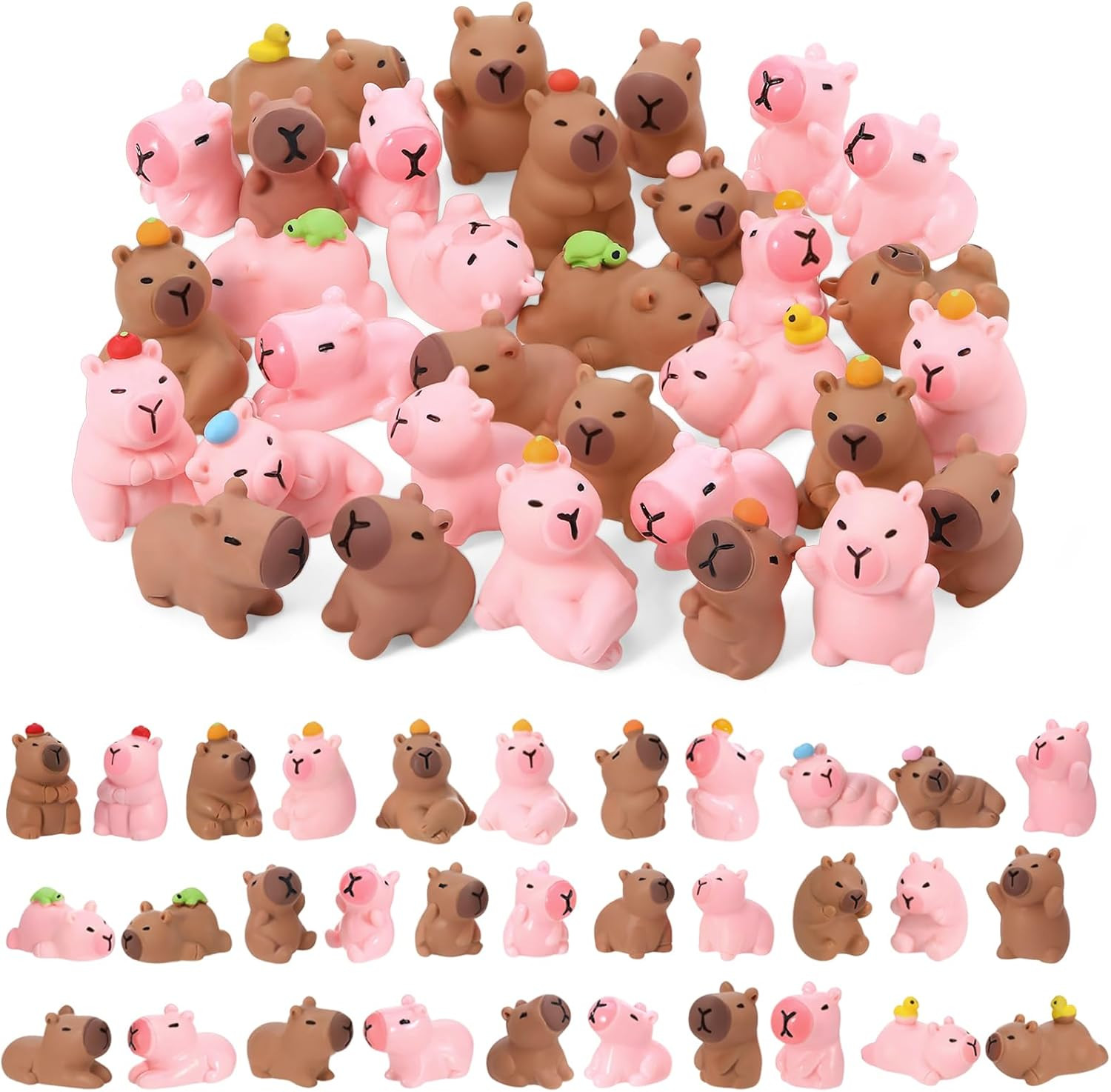 32 Pcs Mini Resin Capybaras, 16 Styles Capybara Figures Mini Figures Cute Capyba
