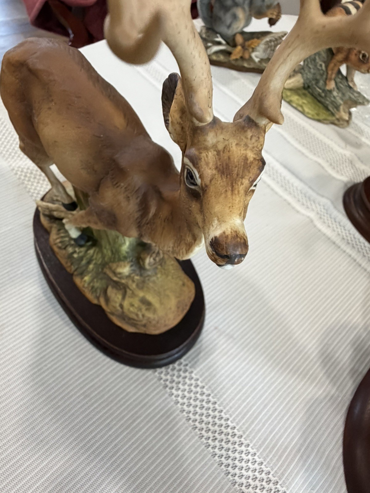 Andrea By Sadek 1985 Porcelain Mule Deer Figurine With Stand 7246