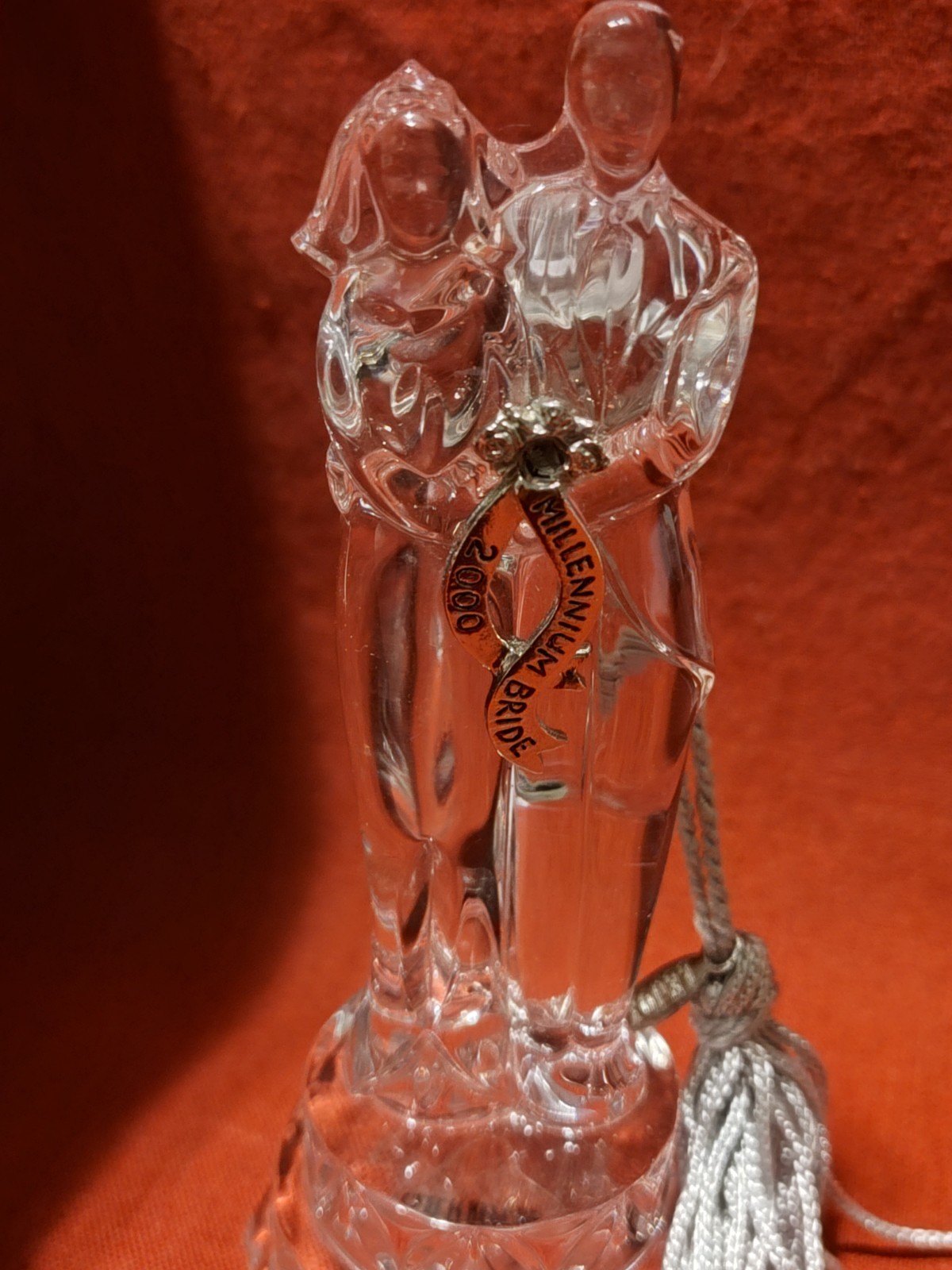 LENOX 2000 MILLENNIUM BRIDE & GROOM CRYSTAL FIGURINE / 25th ANNIVERSARY GIFT