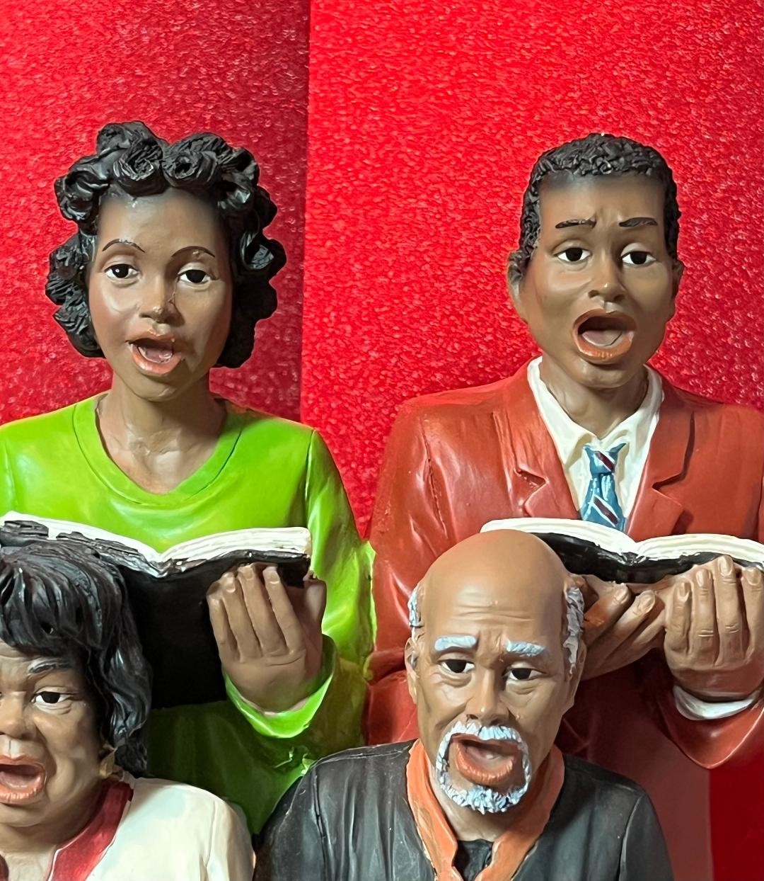 VTG 10″ AFRICAN AMERICAN CHURCH CHOIR FIGURINES