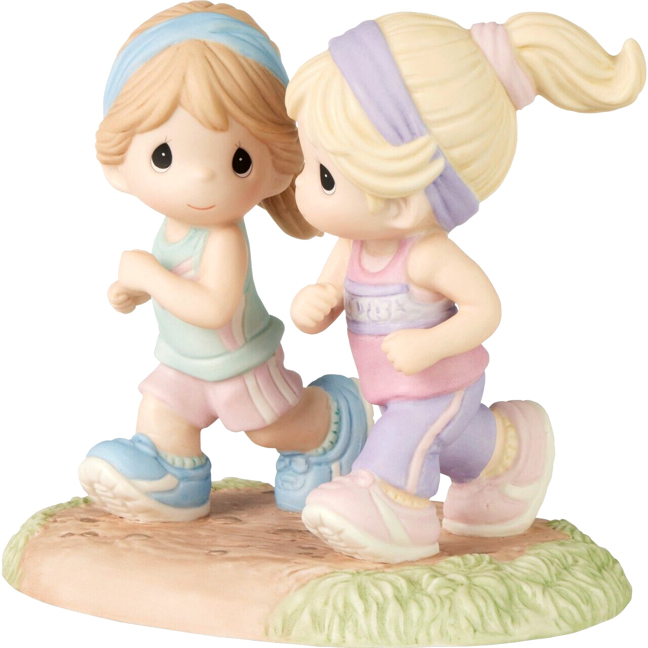 ⌘ New PRECIOUS MOMENTS Figurine MARATHON RUNNING JOGGING Best Friends Sisters