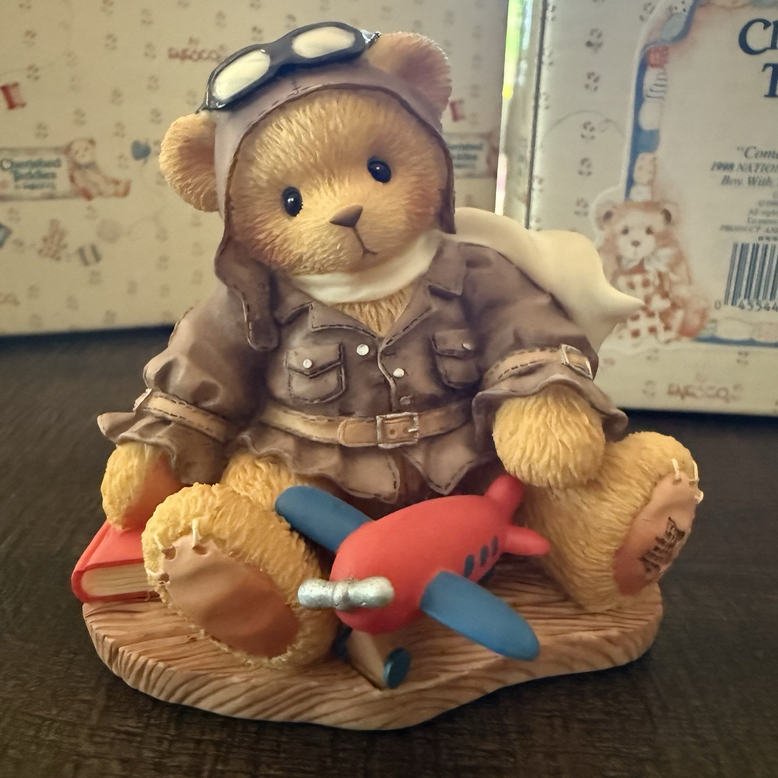 Cherished Teddies Lance Come Fly With Me Figurine | Pilot Bear Aviation Theme