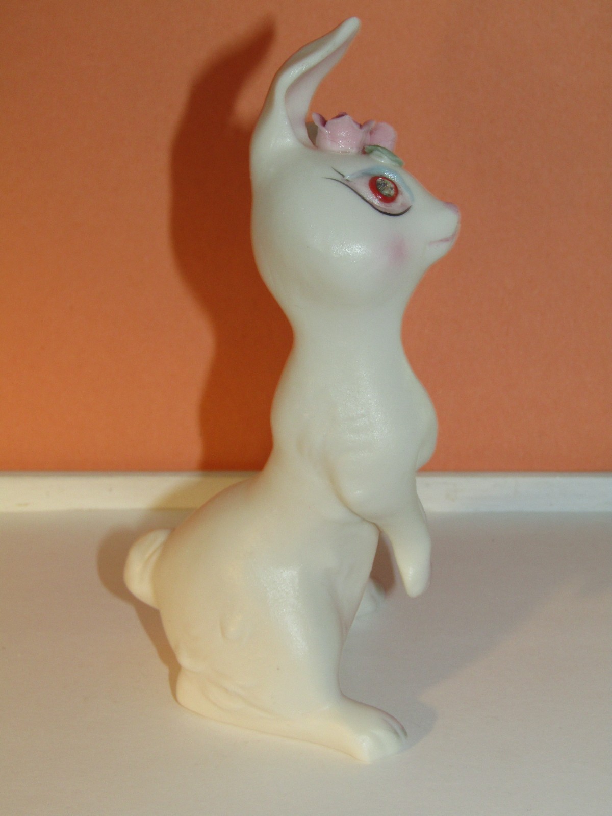 Vtg Lefton Anthropomorphic Easter Bunny Rabbit With Rhinestone Eyes