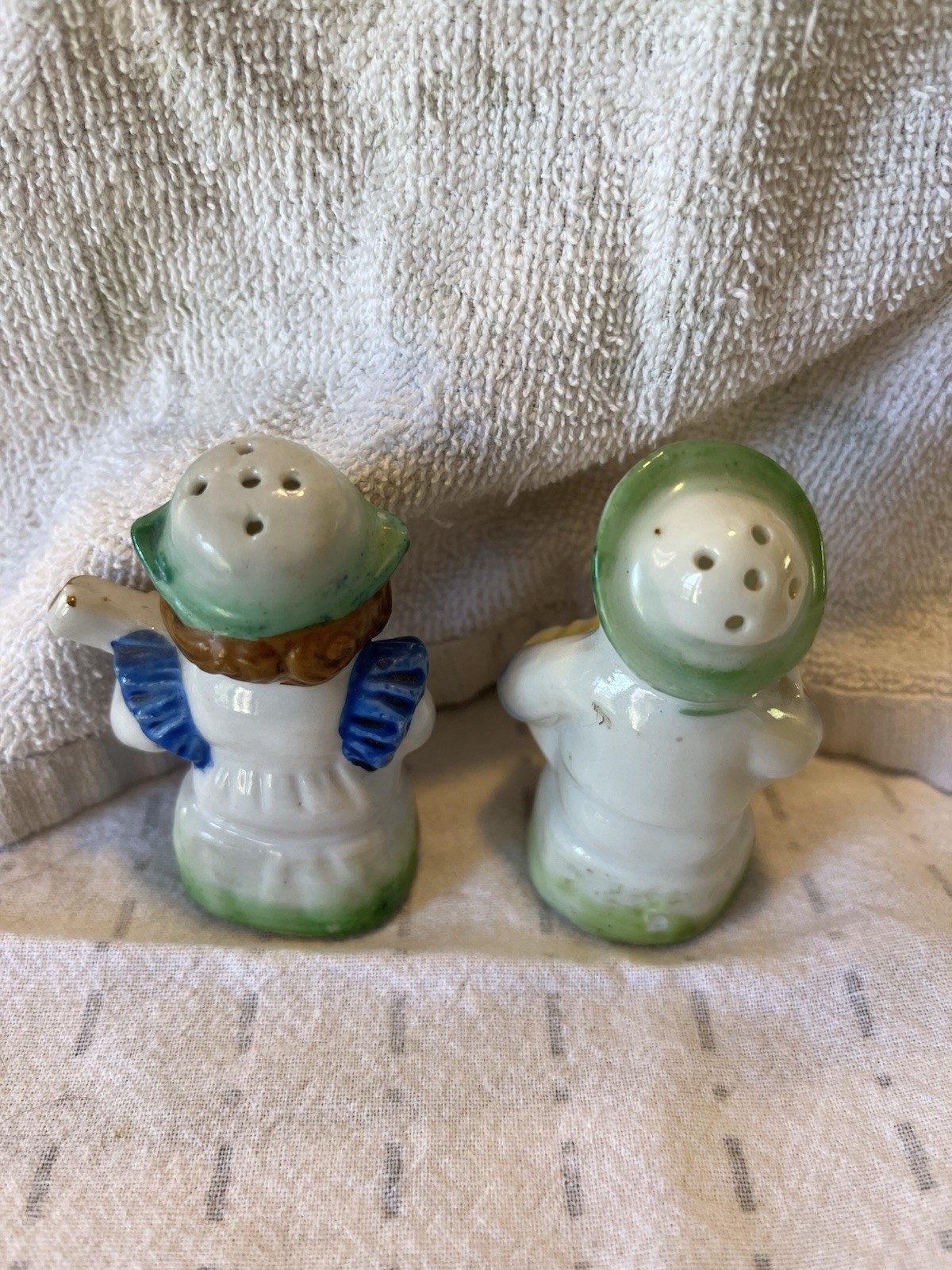 Hand-painted Ceramic Musical Boys Playing Instruments
