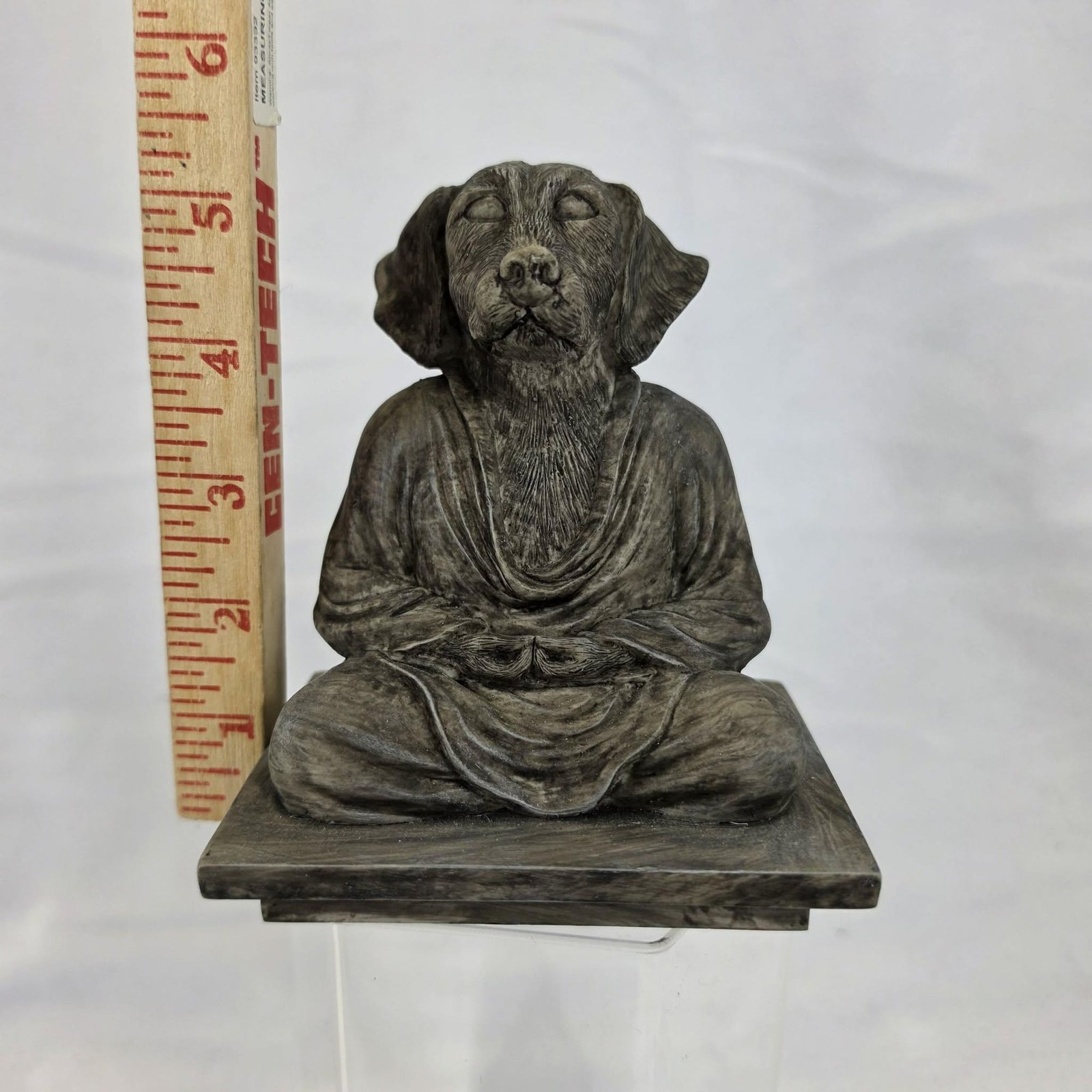 Zen Meditating Dog Monk Statue