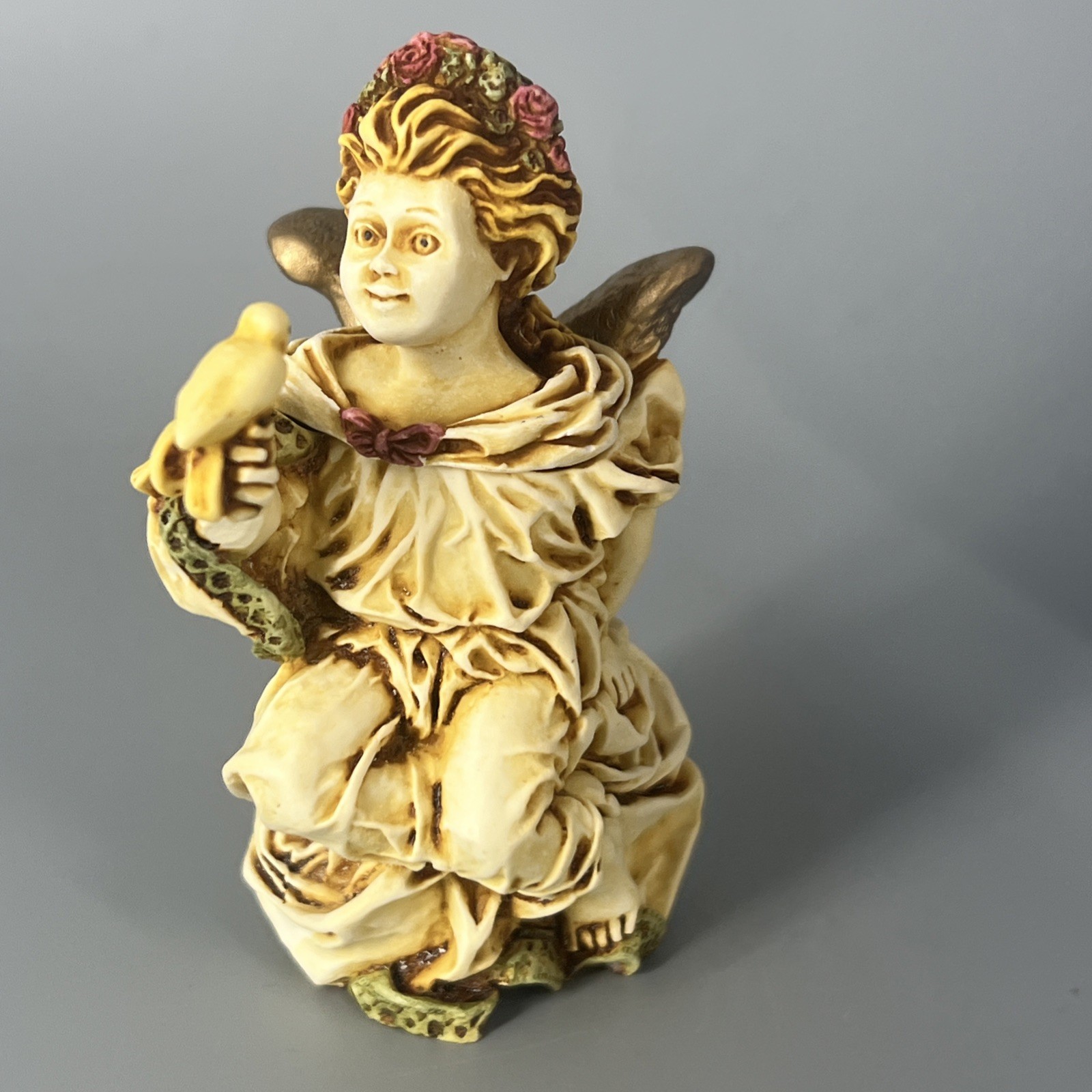 Harmony Kingdom Angelique La Gardienne Angel Box Birds England SIGNED 0726