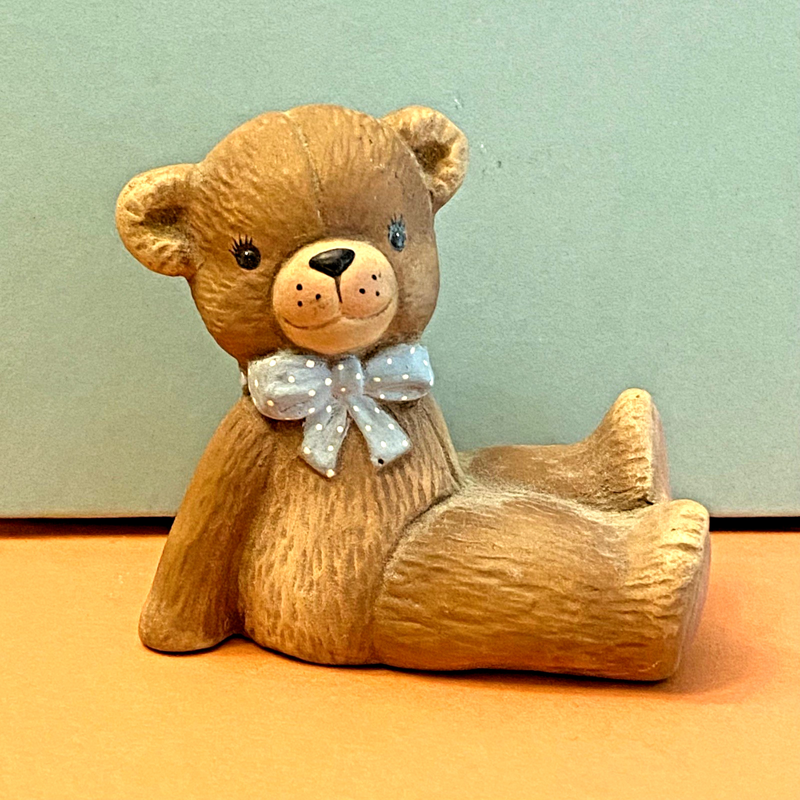 Vintage 1982 Tumbling Teddy Bear Figurines Nursery Child Decor Enesco Lucy & Me