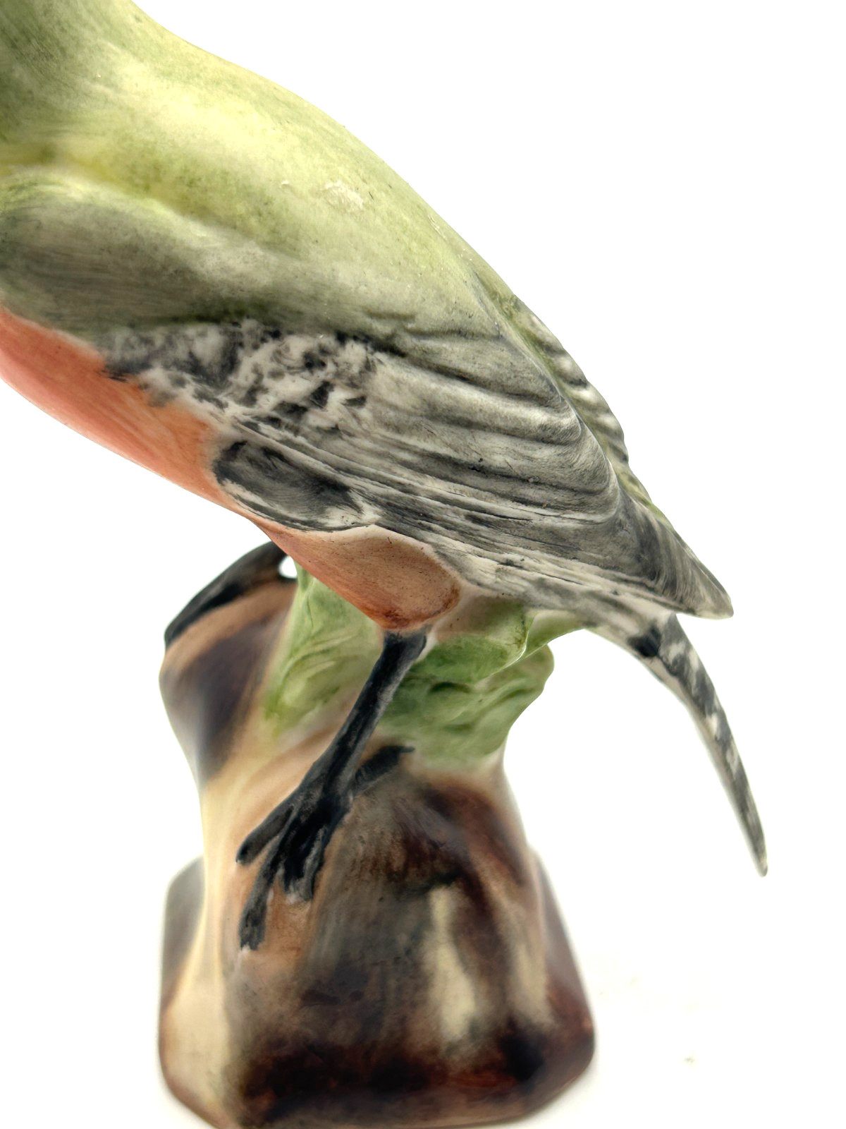 Vintage Standing Bird Hand Painted Porcelain Figurine Signed Maker Unknown