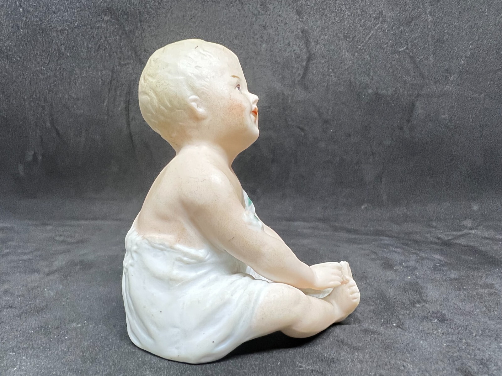 Gebruder Heubach-German Porcelain Bisque-Sitting Piano Baby 3″ #1