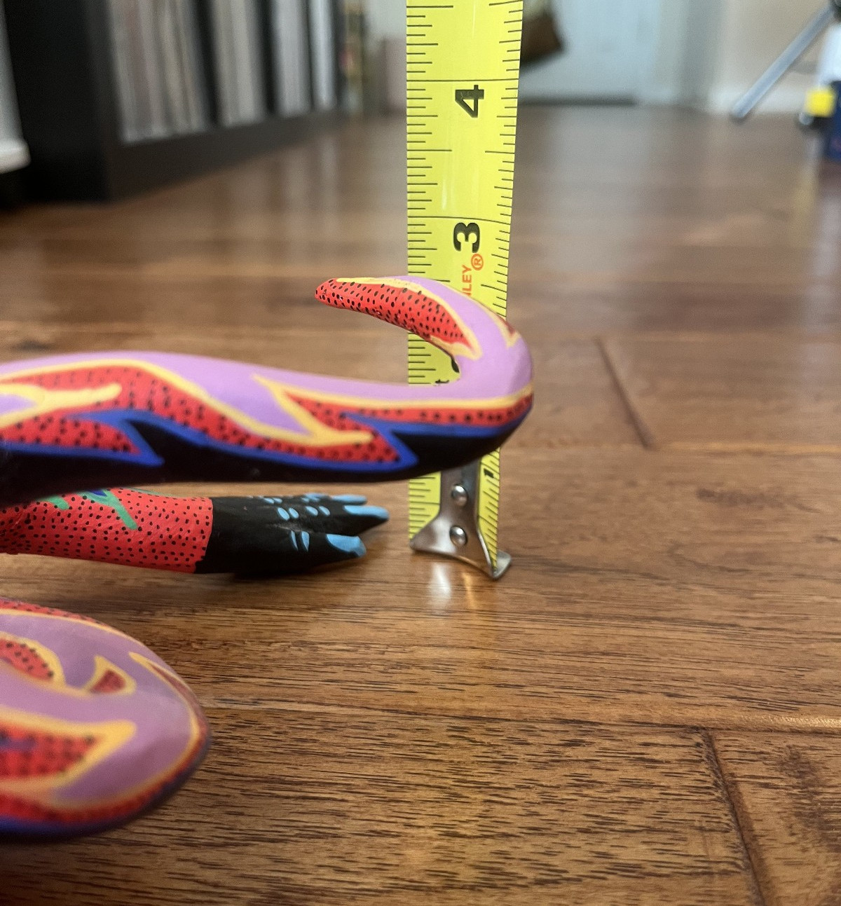 Hand-Painted Colorful Wooden Gecko – 13 inches