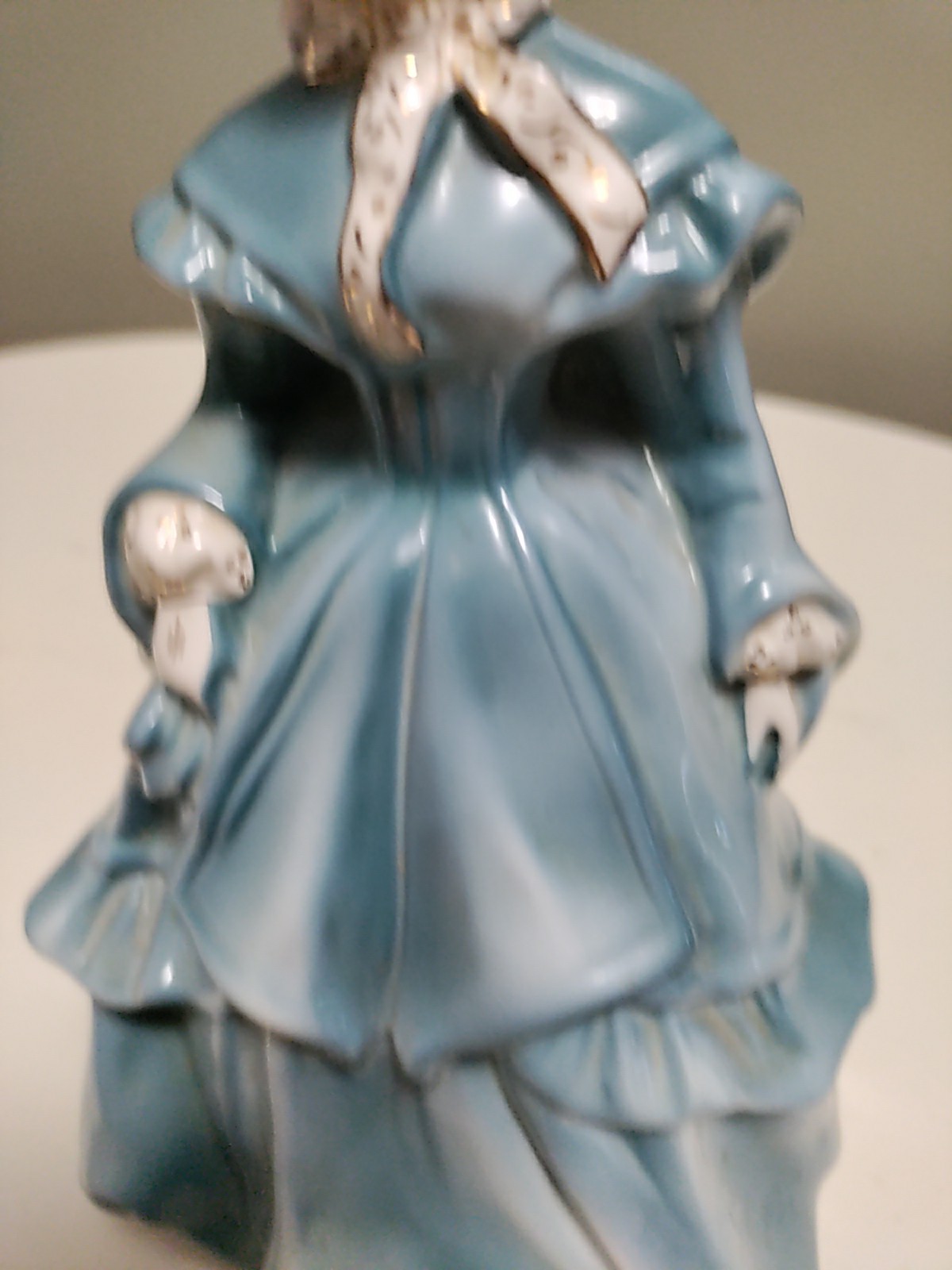 Florence Ceramics Porcelain Figurine 7.5″ Melanie with Blue Dress/White Trim