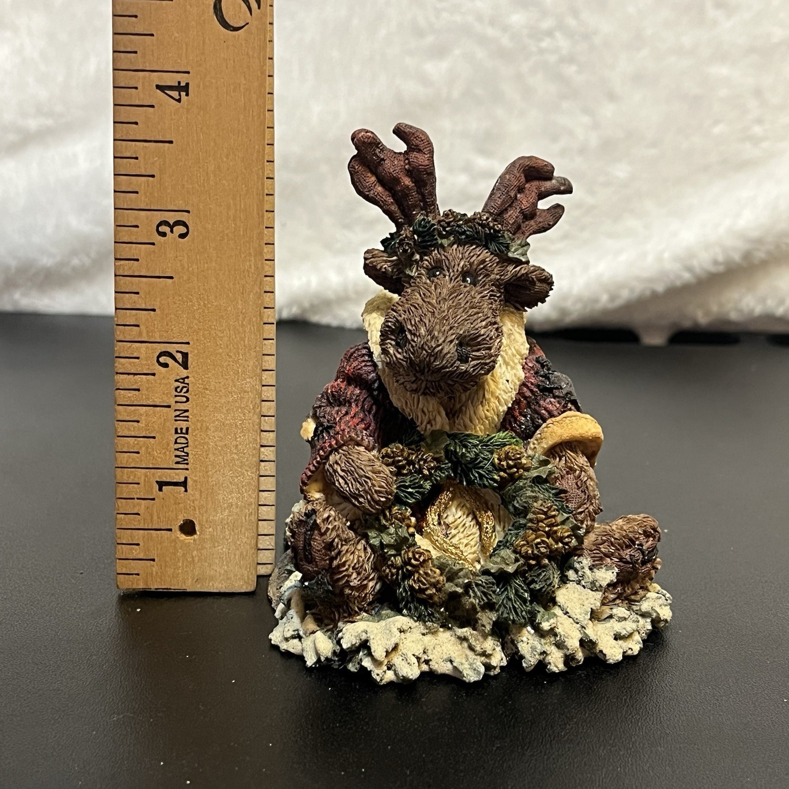 Maynard The Santa Moose The Bearstone Collection Figurine Christmas Wreath 1993