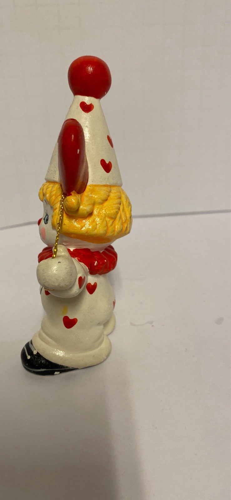 Vintage 1985 Enesco Clown With Heart Figurine Sri Lanka Bisque Porcelain