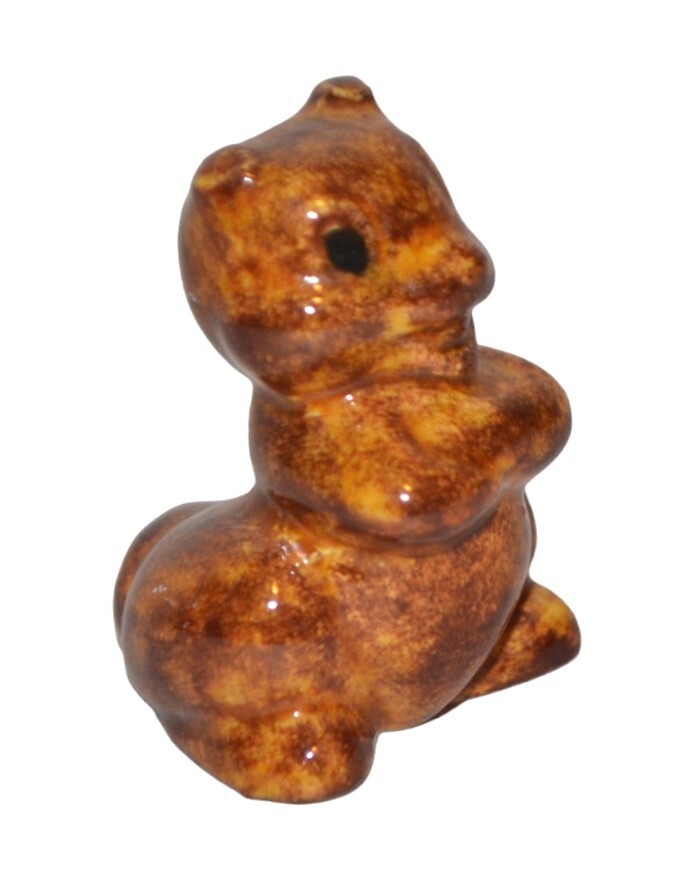 Vintage Ceramic Chipmunk Figurine Hand Painted Brown1 1/2″ Tall