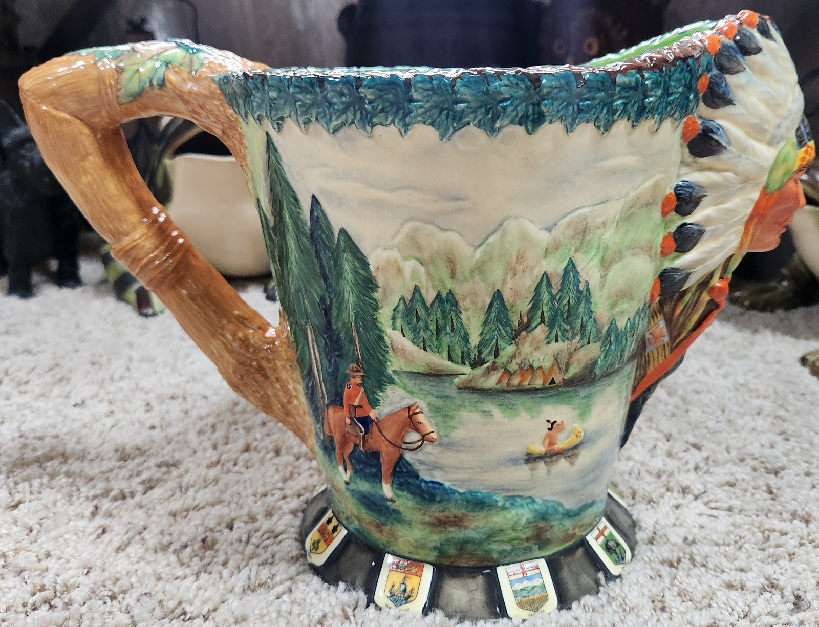 Antique RARE 1937 Carlton Ware CONFEDERATION OF CANADA 9-1/2″ Jug #46 of 350