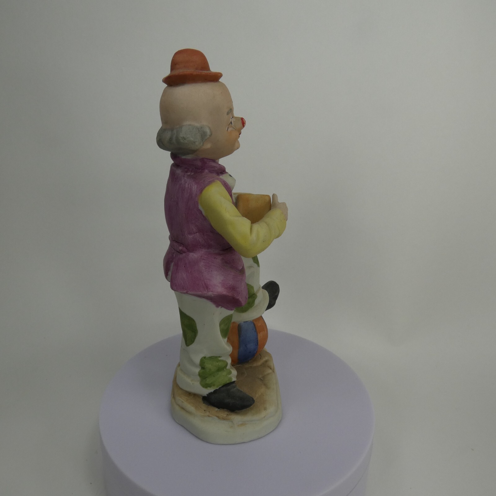 Vintage Musical Hobo Clown Accordion Hand painted Figurines Korea UCGC WZKVT