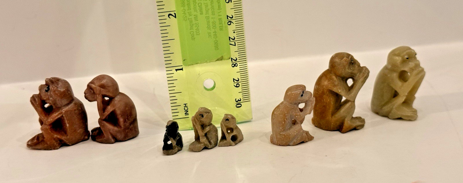 Vintage Monkey Stone Antique Figurines & Statues Miniature 8 Pc Lot Collectibles