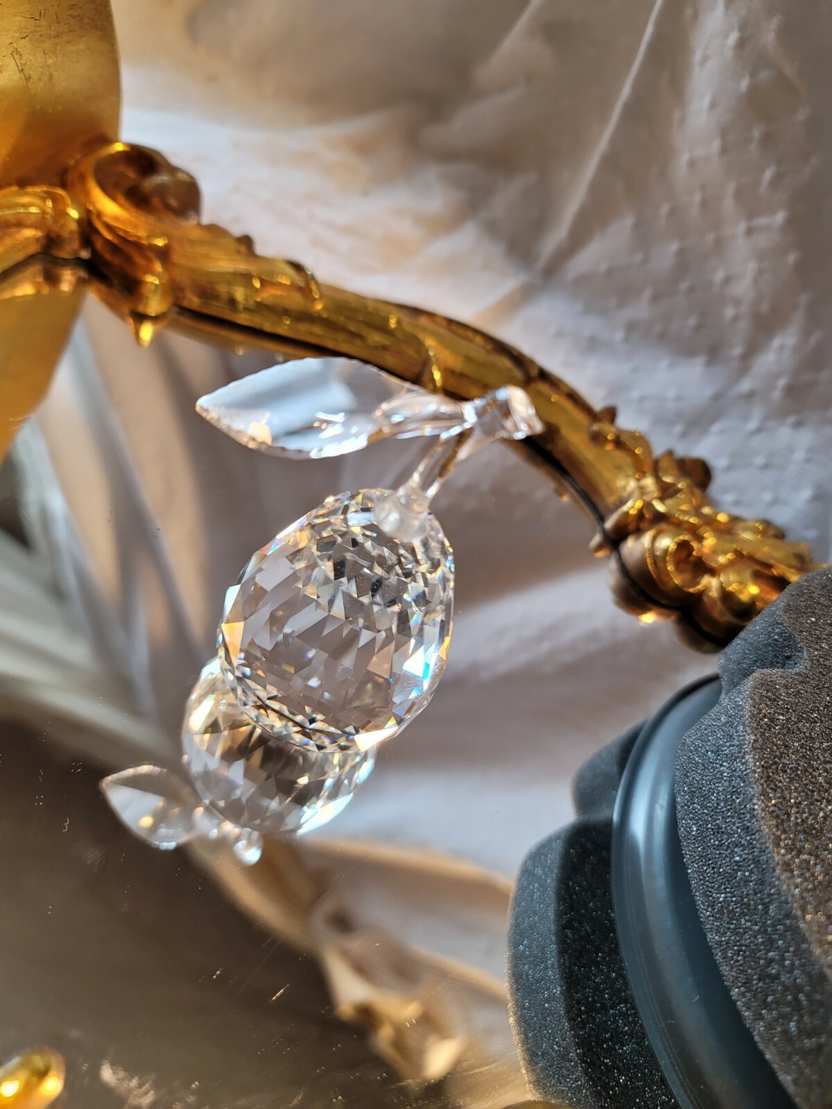 Swarovski Crystal Pear Sparkling Fruit Figurine 7476 000 002 RETIRED MIB COA q13