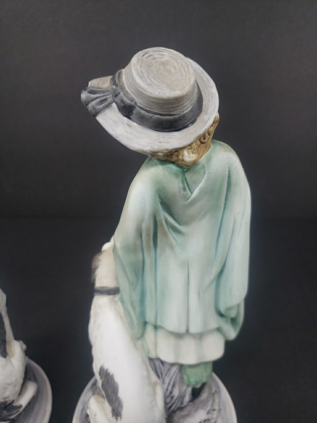 Andrea by Sadek Boy & Girl Dog Bisque Porcelain Figurines Ethan Allen 3213A VTG