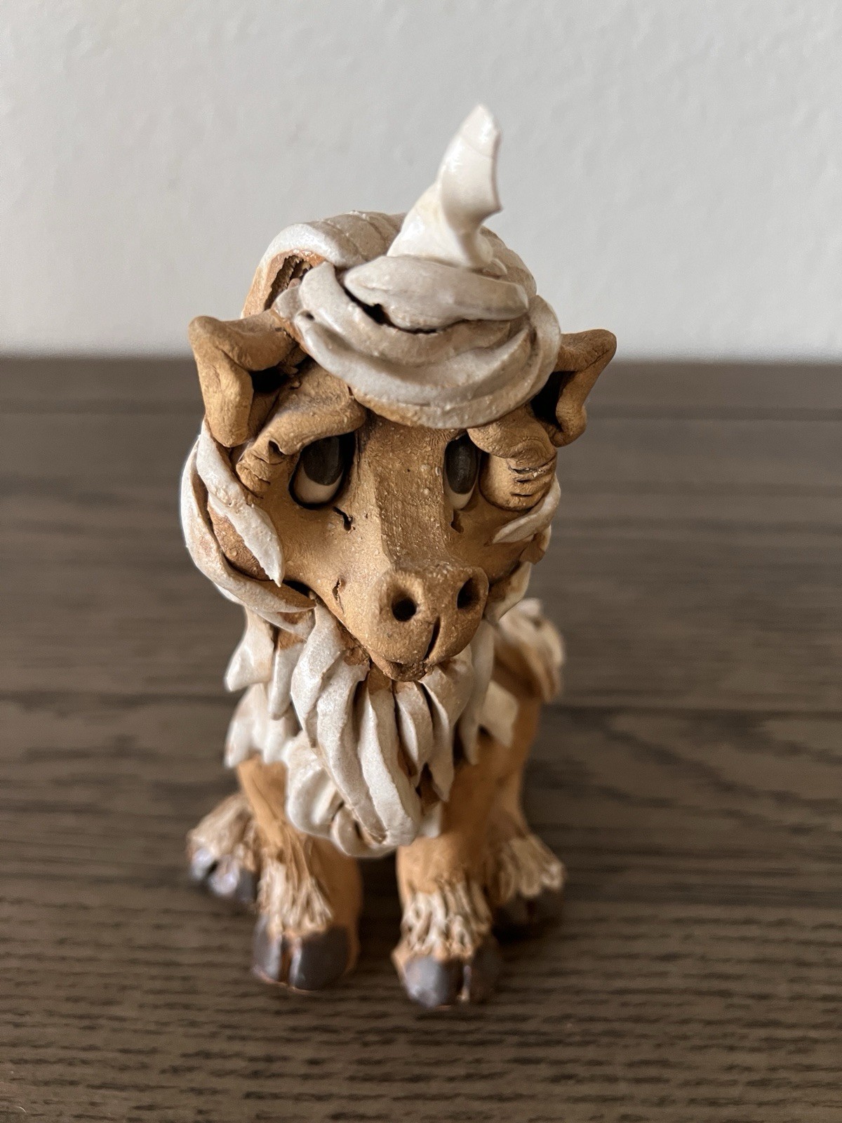 Hindt Studio Clay Pottery Mythical Creature Goat Spaghetti Clay Sculpture 7.5″ T