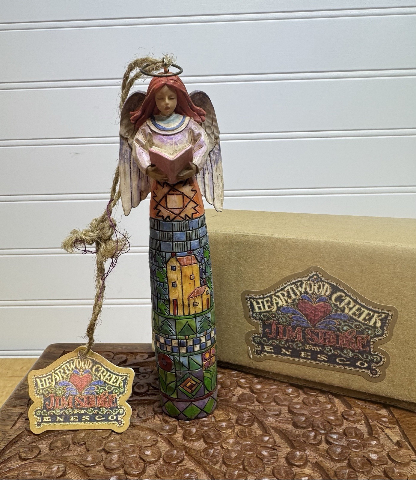Jim Shore Hanging Standing Figure Angel Singing Makes The Heart Glad 2004