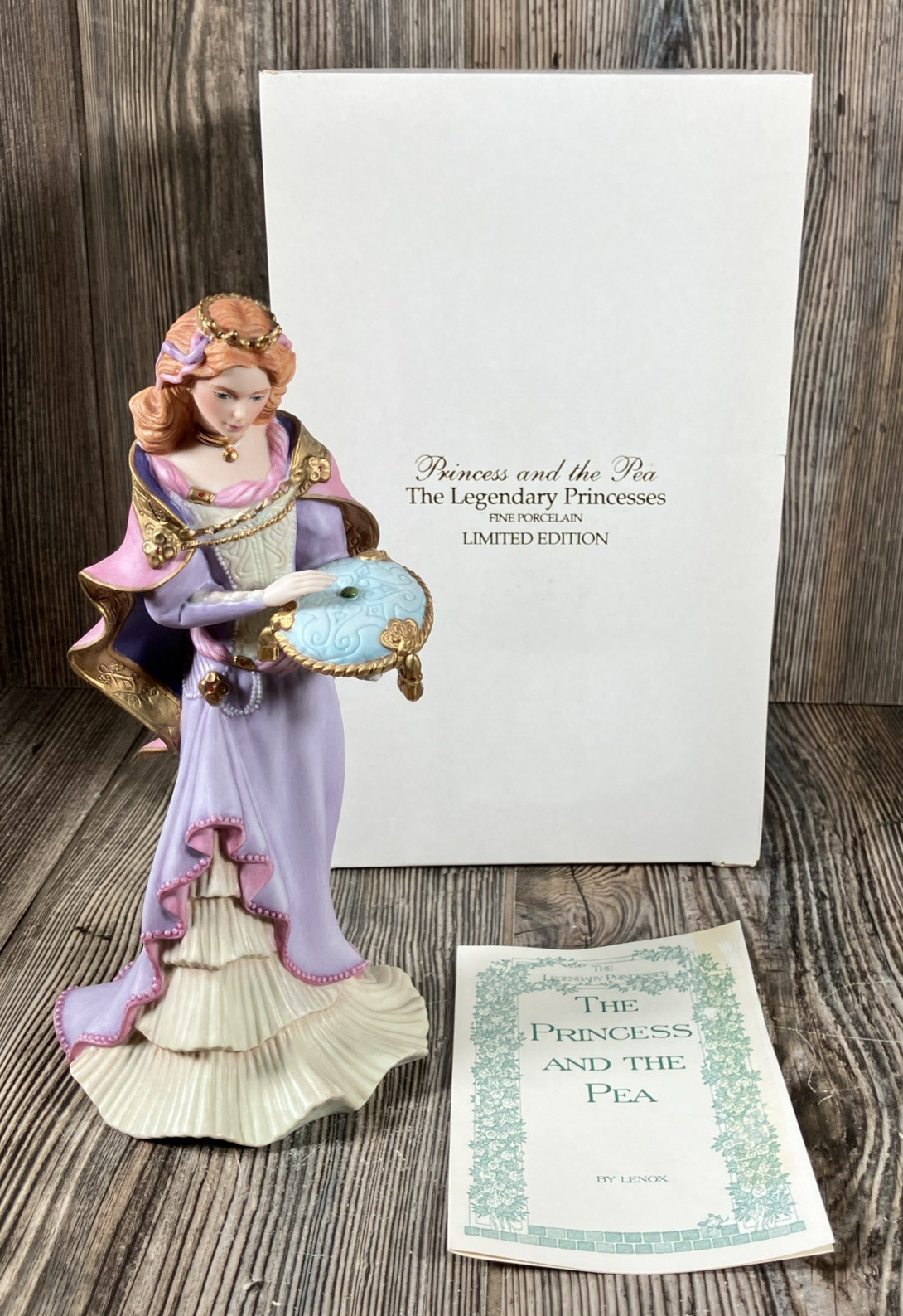 Lenox Princess and the Pea Figurine 1993 Legendary Princesses 5227/9500 COA, Box