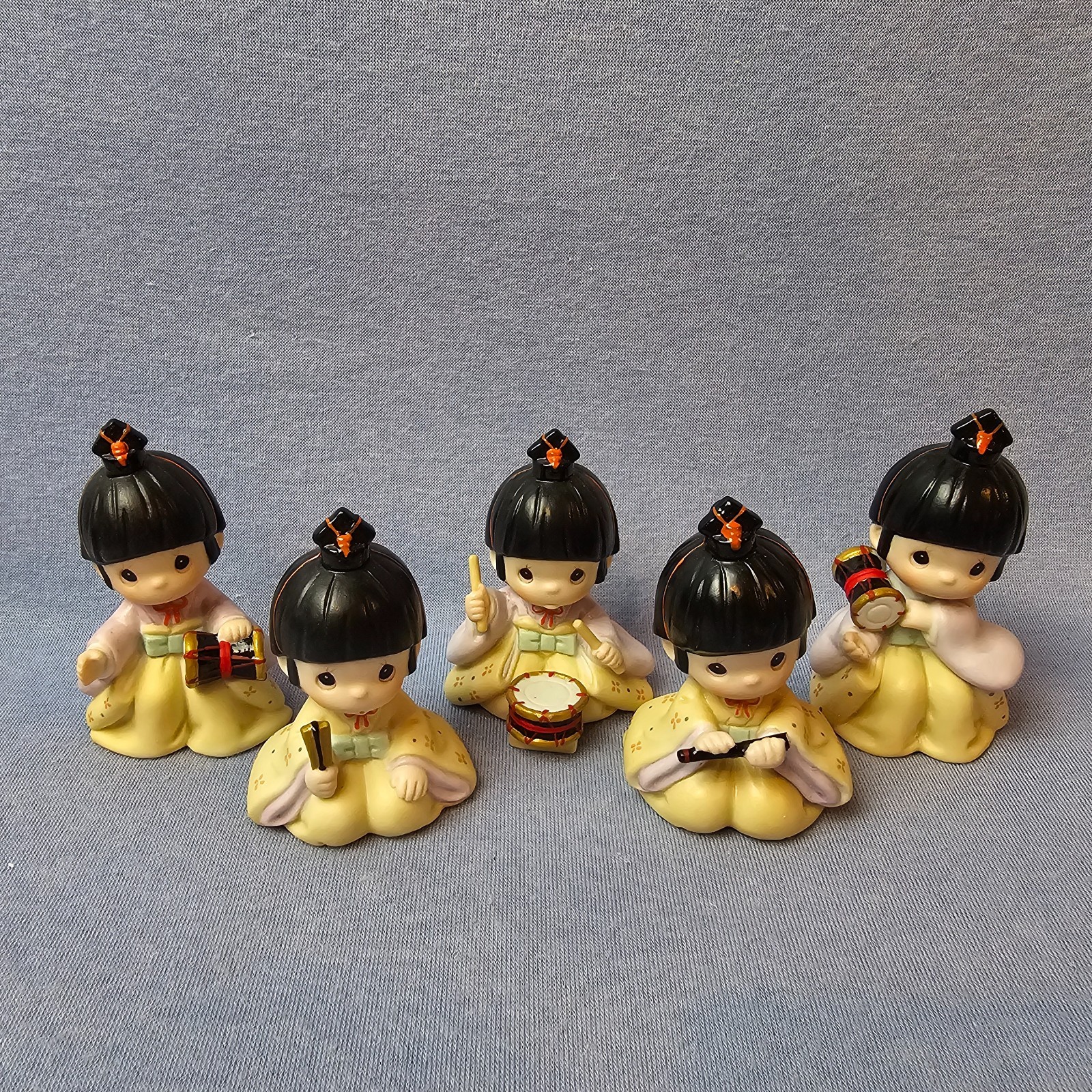 Precious Moments Japanese Rhythym & Flute 791091 Traditional Taiko Drummers EUC