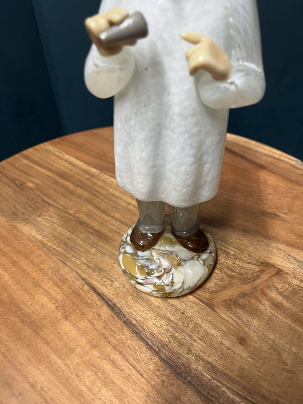 1950s Belfor Handblown Czech Bohemian Glass Doctor Figure Sculpture 8.5”