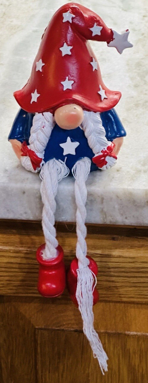 July 4th Ceramic Independence Day Patriotic Figurine/Table Top:3Inches-Gnome
