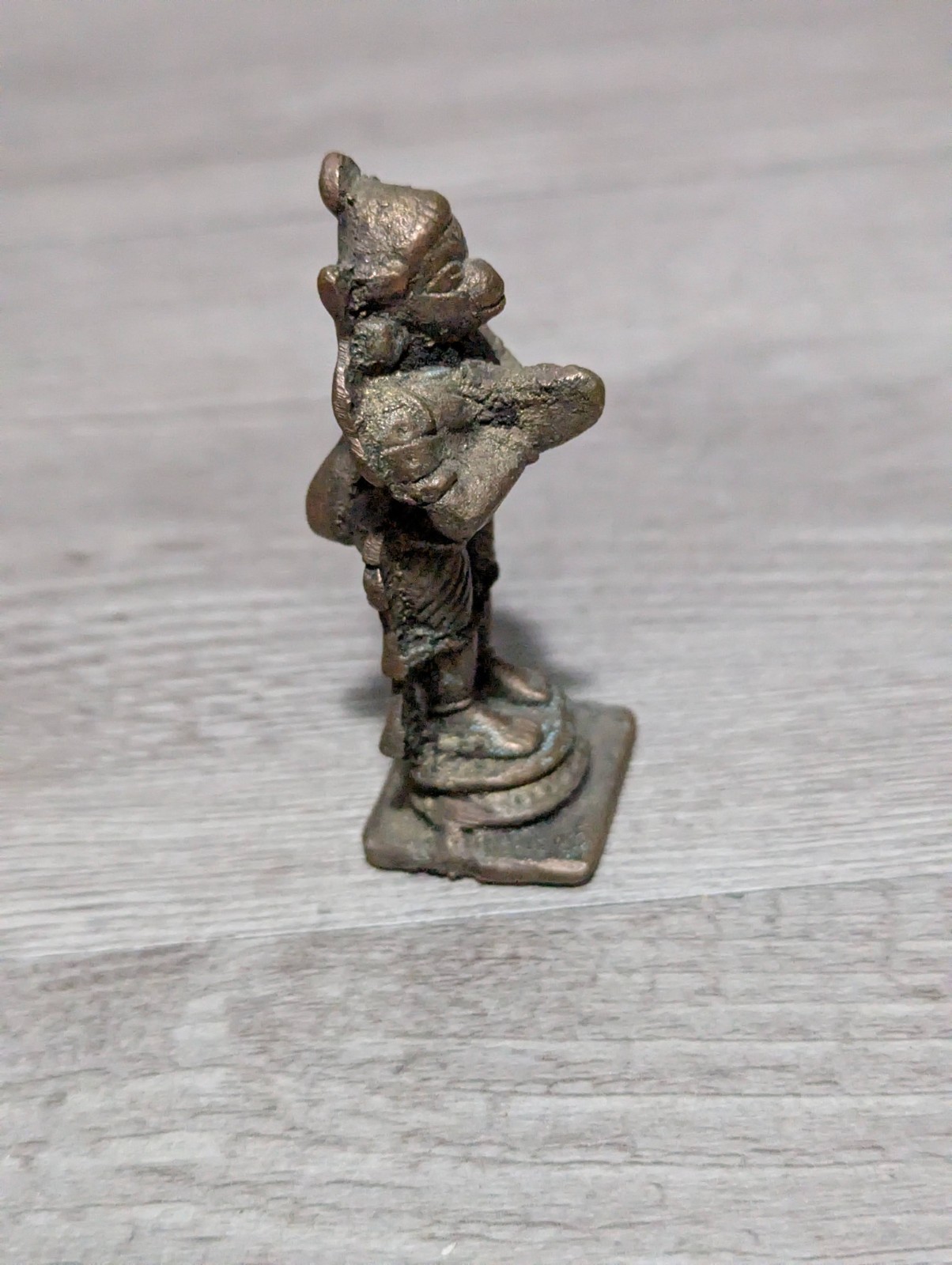 Vtg 2.75″ Hindu Hanuman Deity Brass Bronze Figurine Miniature Statue Tibetan 2