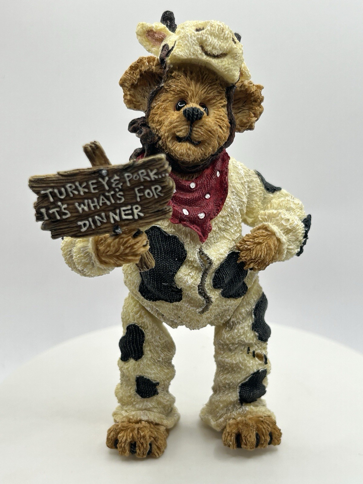 Boyds Bear “Angus Bearger Quit Yer Beefin Shoe” Box Bear Resin Figurine 3211 NIB