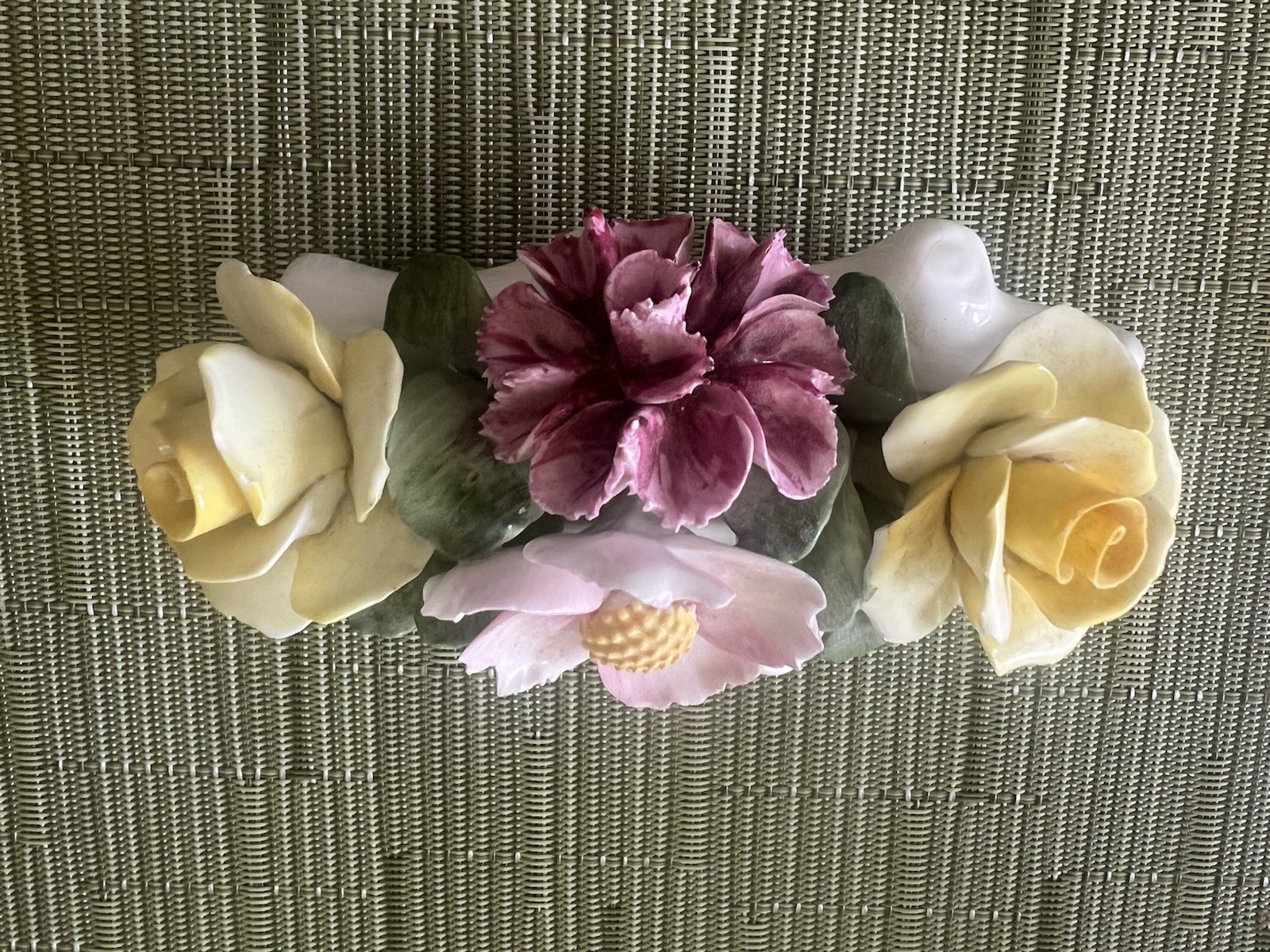 Vintage Healacraft Bone China Flower Log