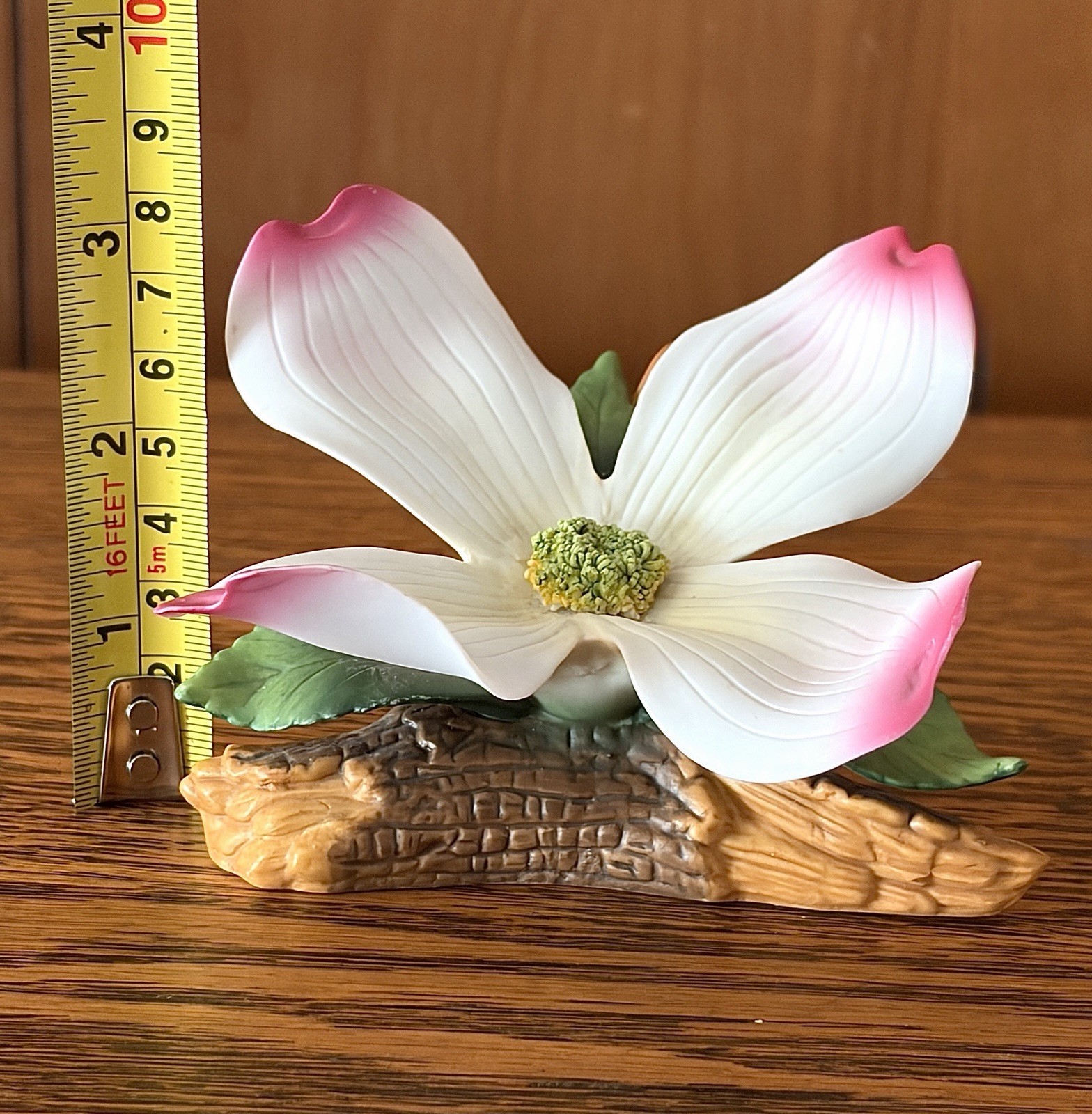 Vtg Porcelain Dogwood Blossom & Branch Hand-Painted Figurine Andrea by Sadek A++