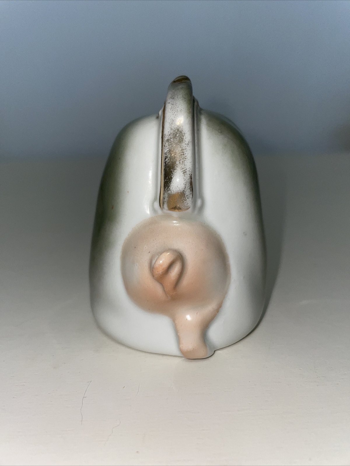 Antique Pink Pig Fairing Green Suitcase Bank Souvenir Germany Signed