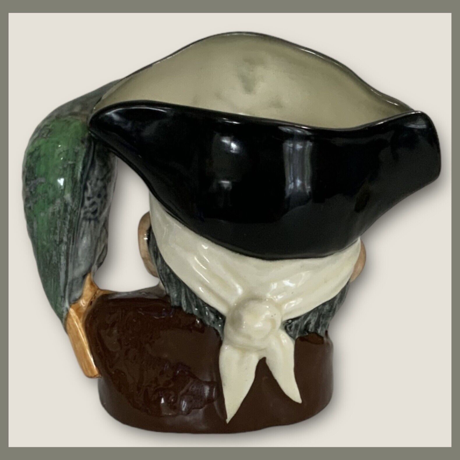 Royal Doulton Toby Mug LONG JOHN SILVER Parrot Handle 1951-4” Tall – Made In Eng