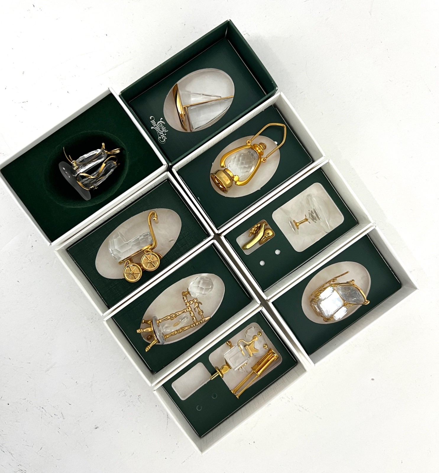 Swarovski 8 Pieces Crystal Memories Miniature with Gold Accent – Collection # 6