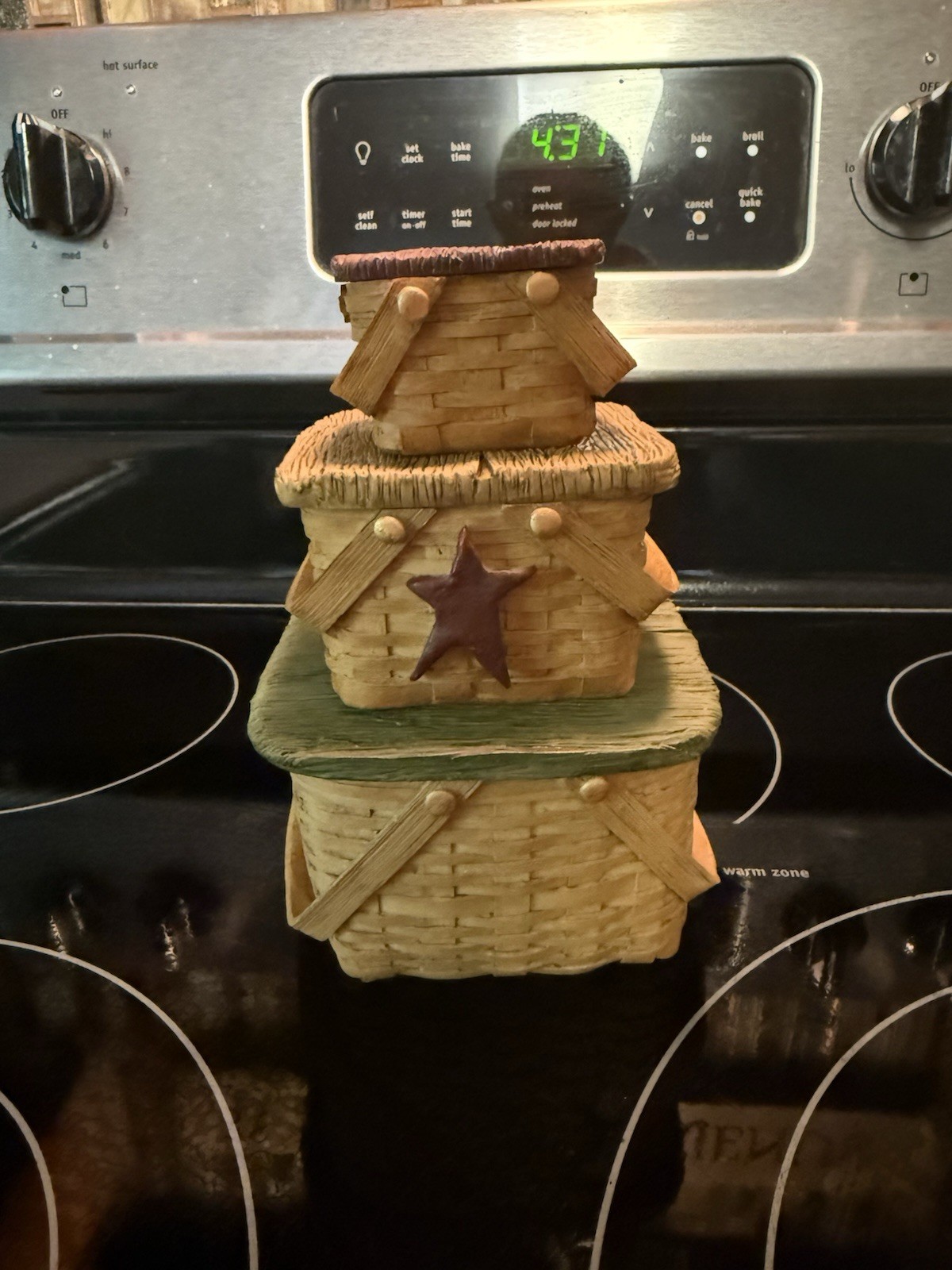 Blossom Bucket Suzi Skoglund Longaberger Like Cake Basket Stack Primitive Resin