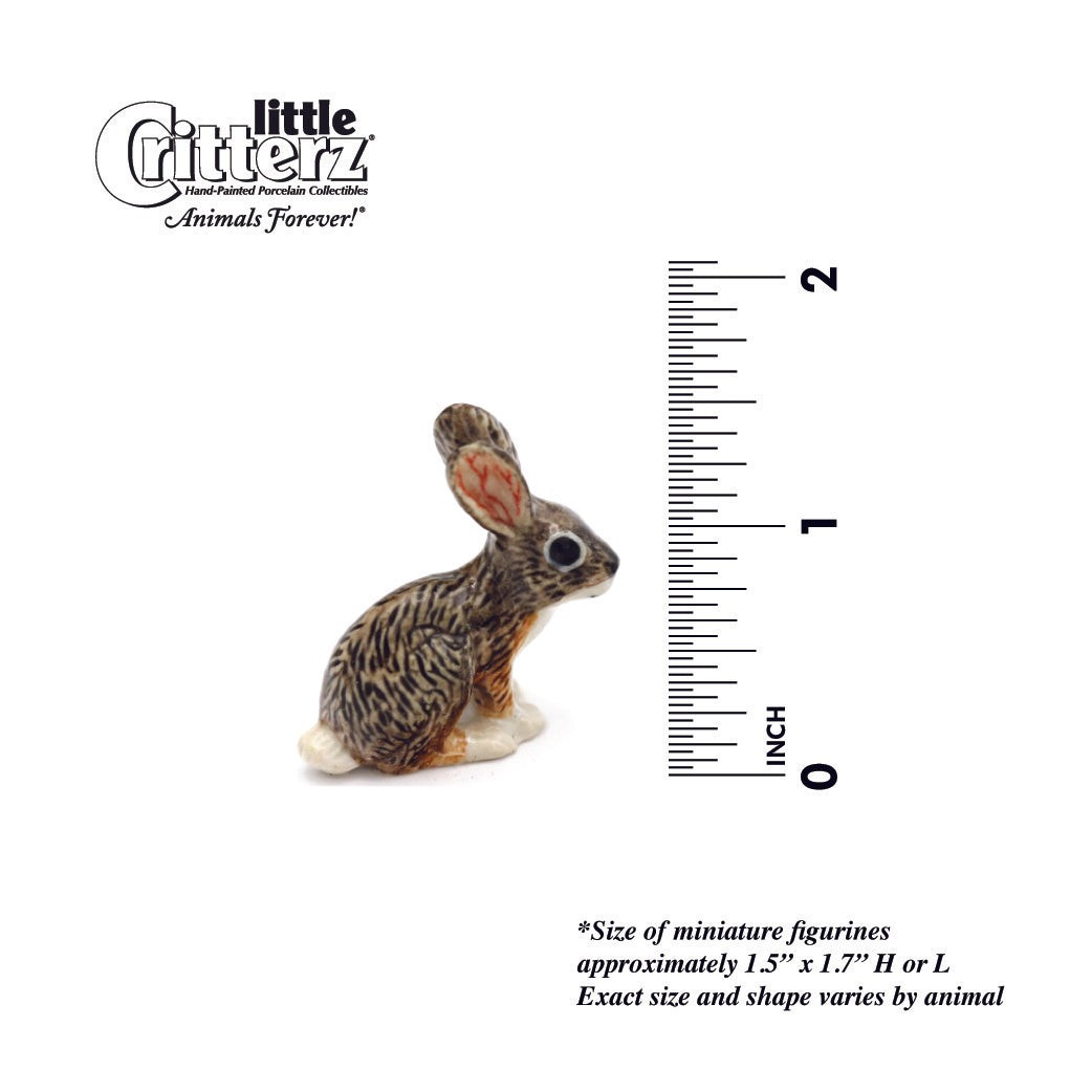 Little Critterz Rabbit – Jackrabbit “Bounder” – Miniature Porcelain Figurine