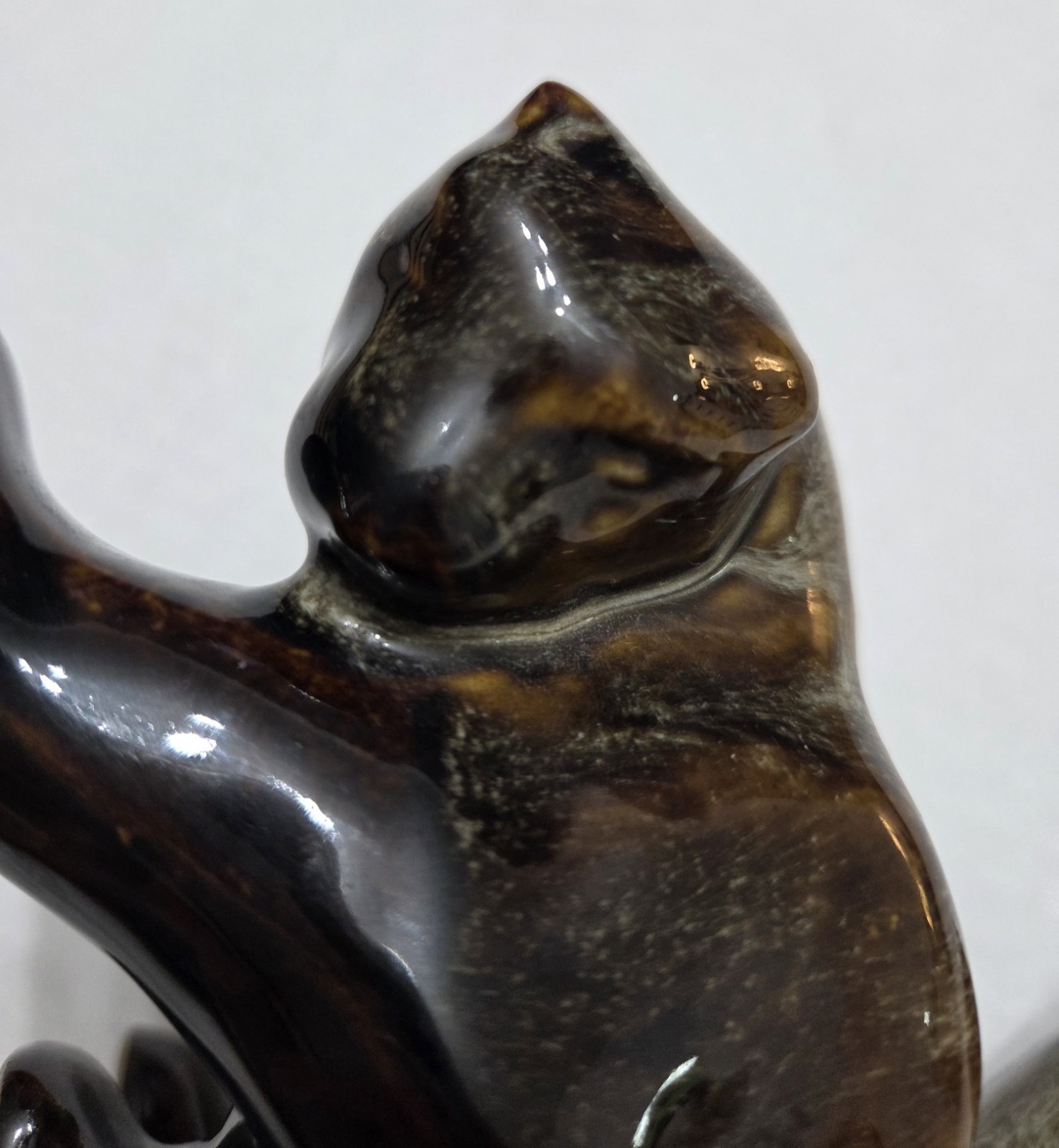 Vintage MCM Ceramic Leopards Panthers Tigers Hybrid Brown Swirl Glaze Big Cats